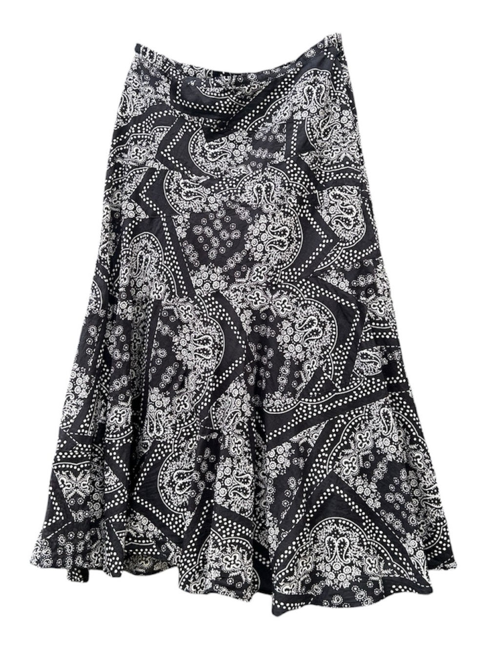 Lauren Ralph Lauren Black & White Paisley Bandana Skirt